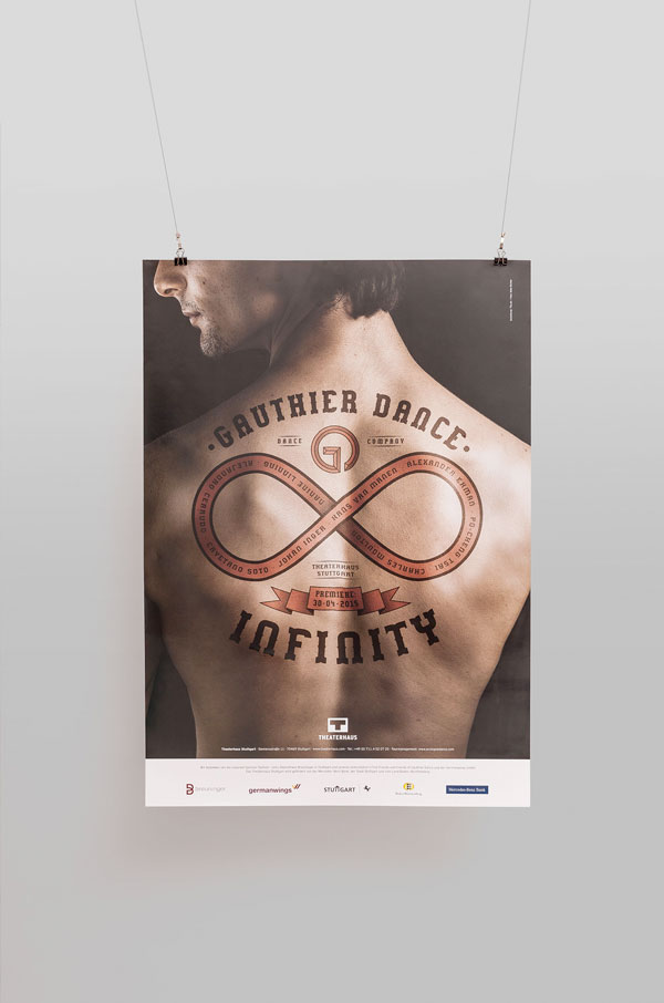 Für die Gauthier Dance Dance Company Theaterhaus Stuttgart entwirft 75a ein neues Plakat - "Infinity" heißt der Tanzabend