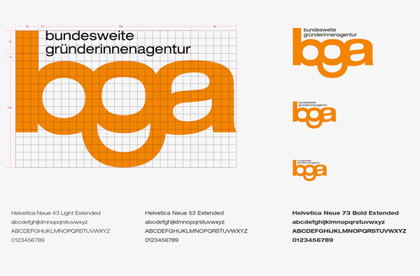 Corporate Design der Bundesweiten Gründerinnenagentur von 75a aus Stuttgart